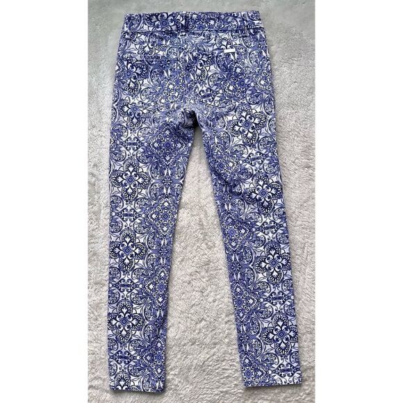 White House Black Market Majorelle Blue & White Santorini Print Slim Ankle Jeans - Picture 15 of 16
